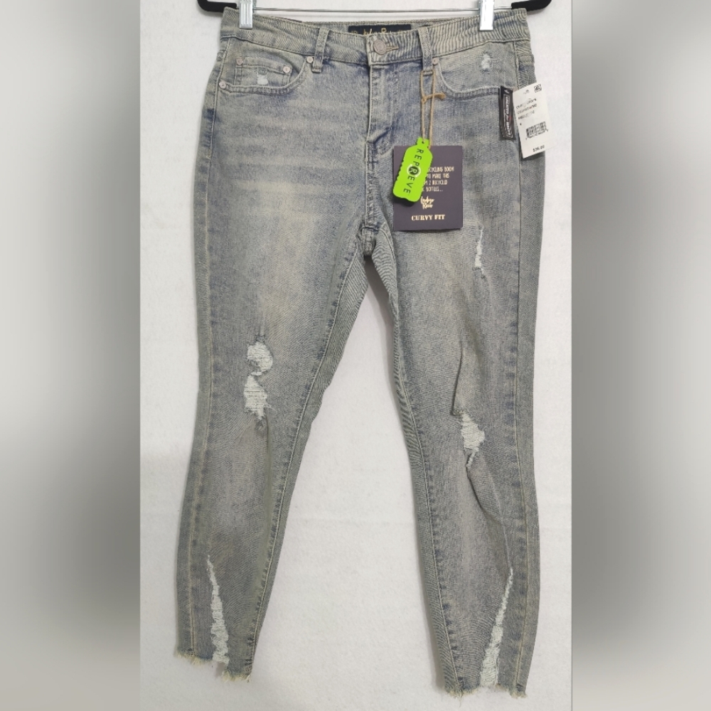 Indigo Rein Curvy Fit Mid Rise Size 9 Wait 28 Med Blue Recycled Denim Jeans‎